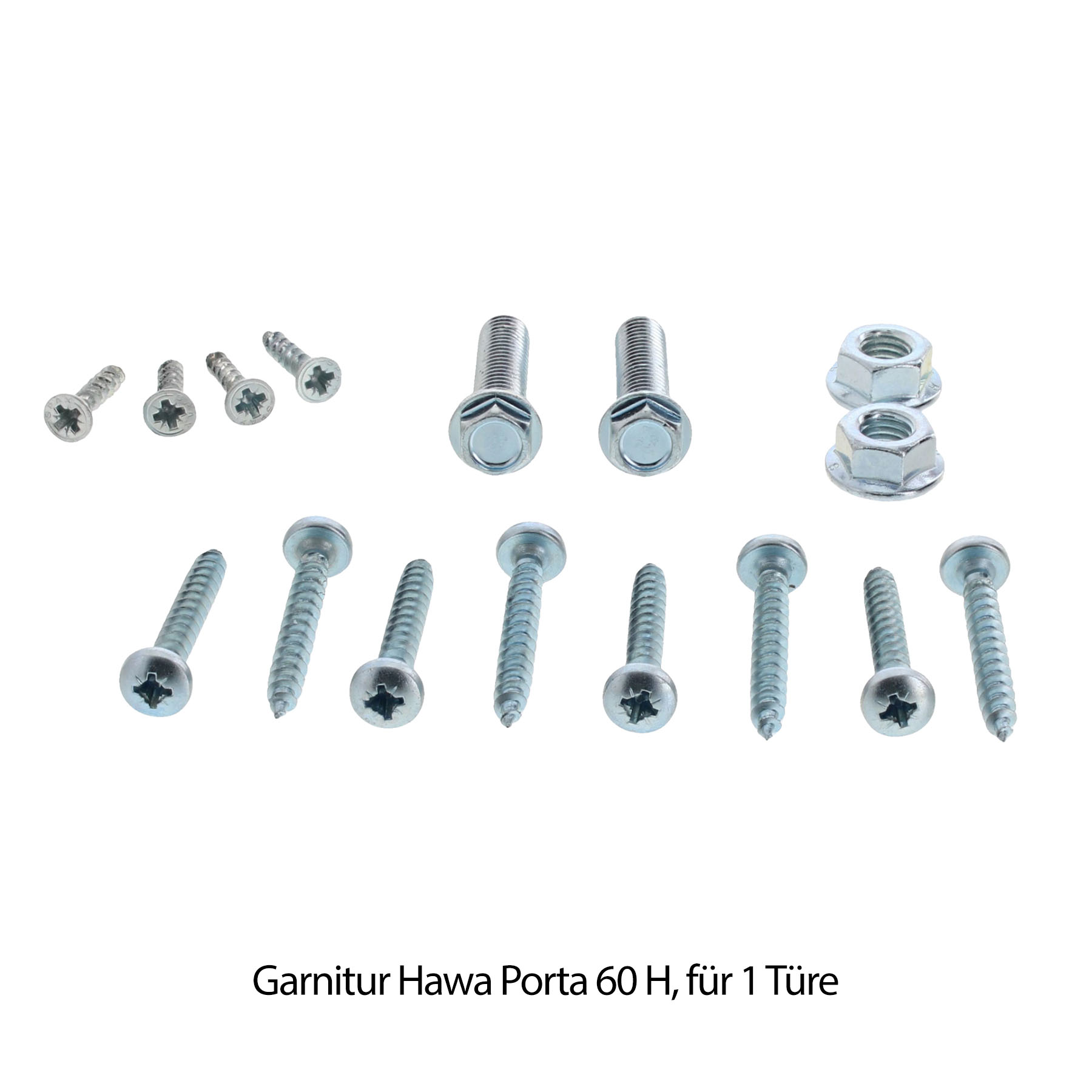 Hawa Porta 60 Schiebetürbeschlag Komplett-Set inkl. Aluminium Clip-Blende  für 1 Holztür 2500 mm Deckenmontage, Schrauben, Bevorratung, Bolzen, Metallschrauben, Türzubehör, Schrauben, Montagezubehör, Türbeschlag, Schraubensatz, Muttern, Schrauben, Bolzen,