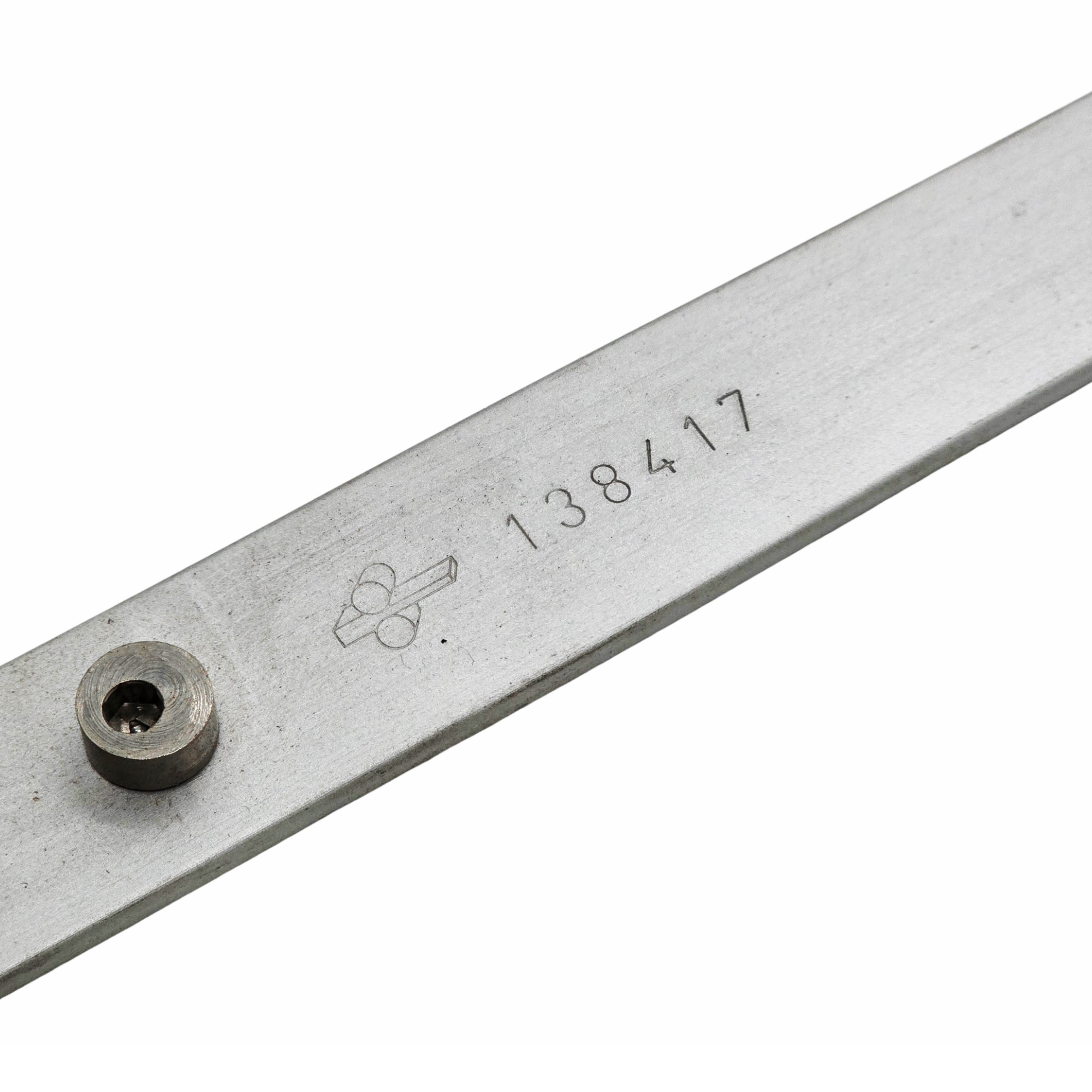 [BA] Hueck Hartmann Schere 138417 silber links, metall, Lineal, Messung, Seriennummer, Bohrung