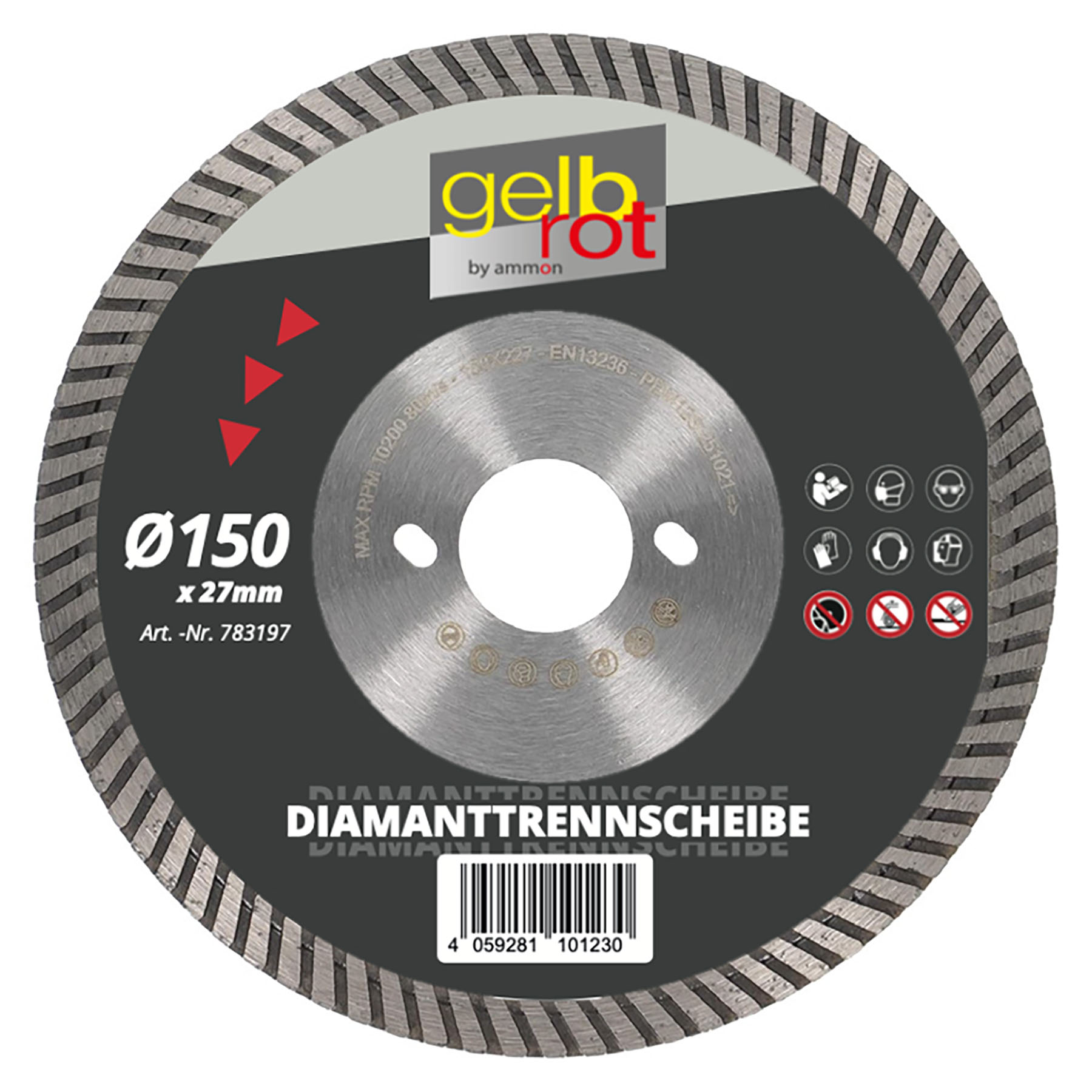 [DS] gelbrot Diamanttrennscheibe 150 x 27mm Aufnahme: Bepo 25,4/27mm, diamanttrennscheibe, tischkreissäge, diamant, grind, 27mm bohrung