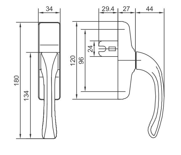 HUECK HARTMANN Fenstergriff Getriebegriff Z 911590 Silber, elektrischer schalter, Schalter, Kabelanschluss, montageabmessungen, Klemmprofil ?