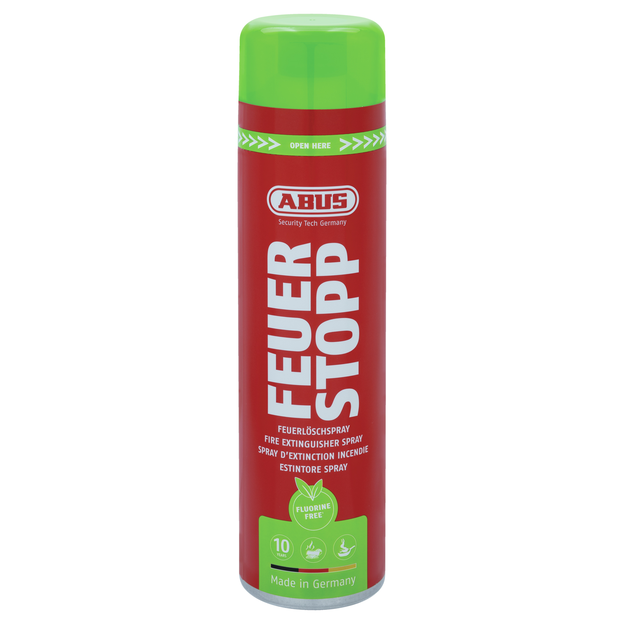 ABUS Feuerlöschspray Feuerstopp AFS625 fluorfrei, Feuerlöscher, Spray, Rotgrün?, Kunststoffbehälter, Flammenhemmung