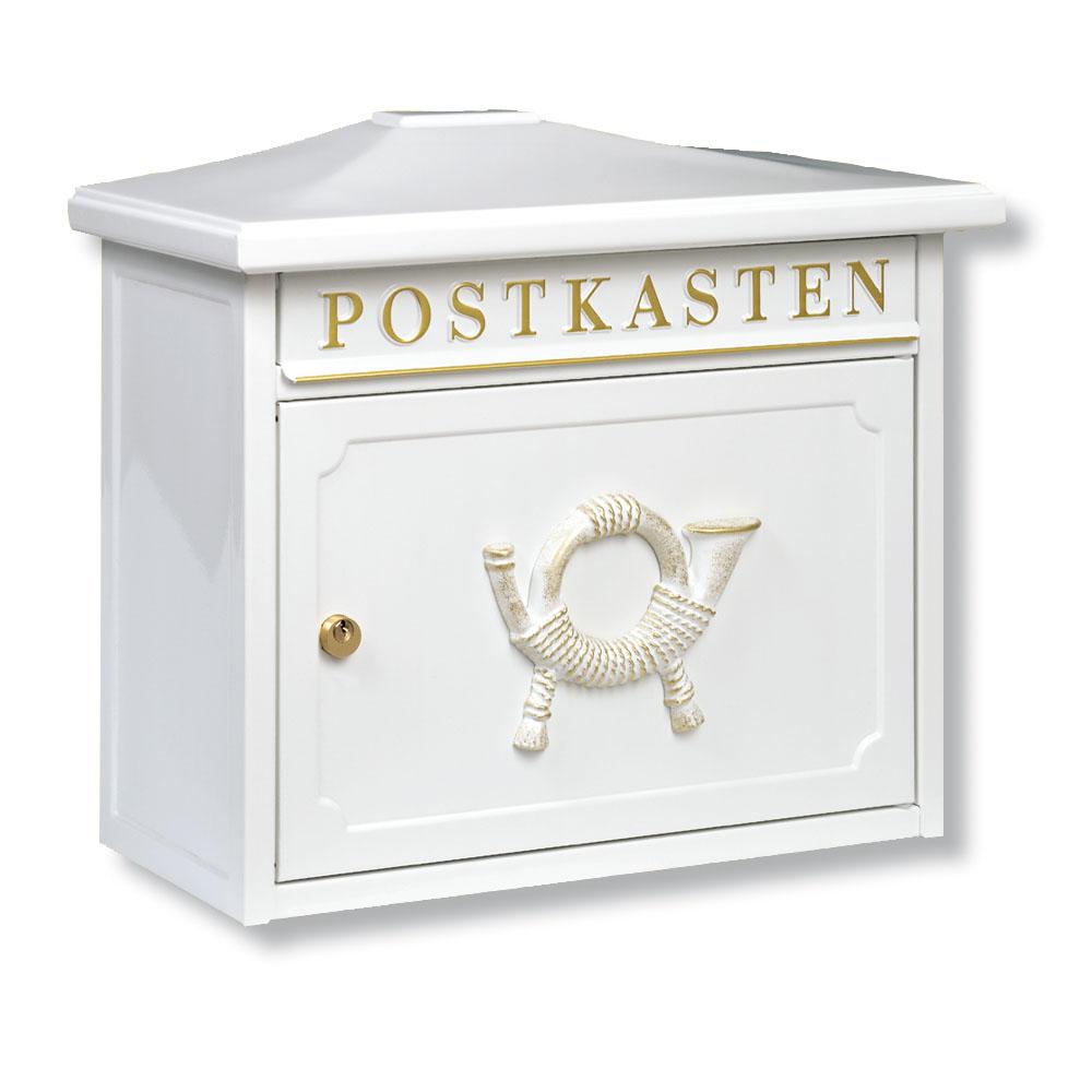 BURG-WÄCHTER Briefkasten "Sylt 1883" Stahl weiß, Post, Postkasten, Briefkasten, weißer Schrank, Ornament
