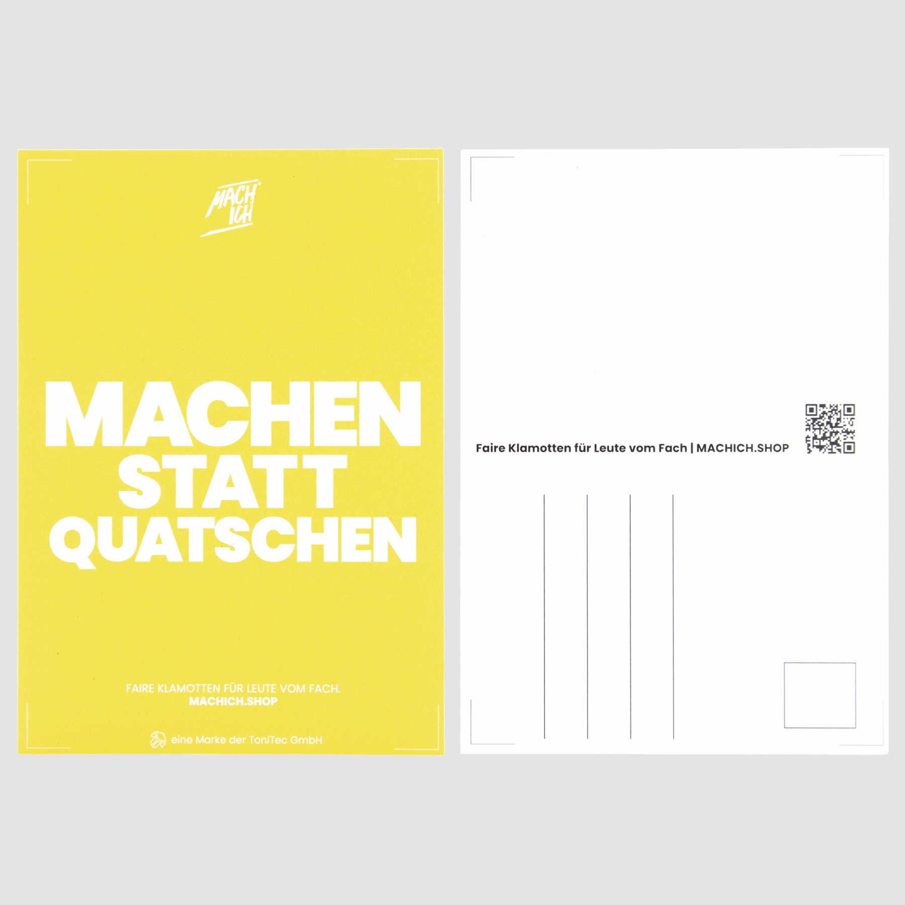 MACH ICH® Postkarte Set (gelb/pink/orange/grün/blau/braun), poster, yellow, graphic, text, postcard, Poster, Gelb, Typografie, Mach dich, Quatschen