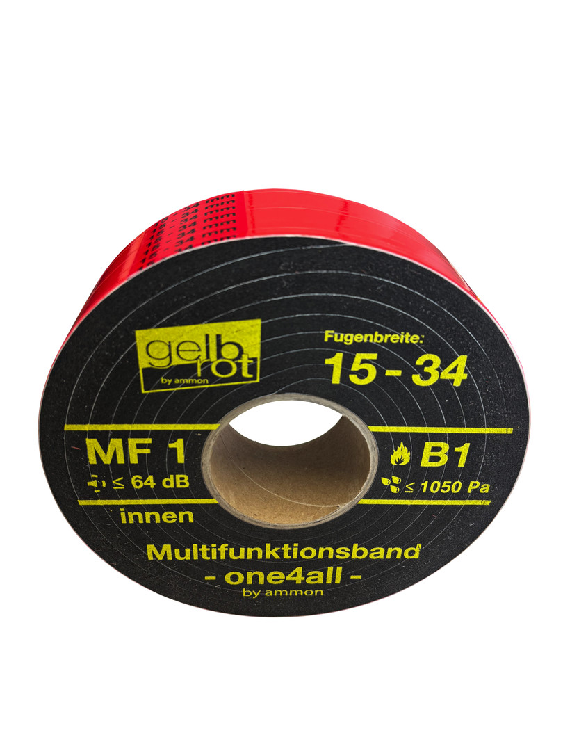 gelbrot Multifunktionsband one4all 80mm bis 1050Pa =15-32mm, 600Pa =15-34mm, MF1 VE=24m Rolle a 4 m, Multifunktionsband, Klebeband, Gelb/Schwarz, Hakenband, Schnittband, Klebeband, Multifunktionsband, Fluoreszierend, Durchmesser-Kern, Gelb-Schwarz