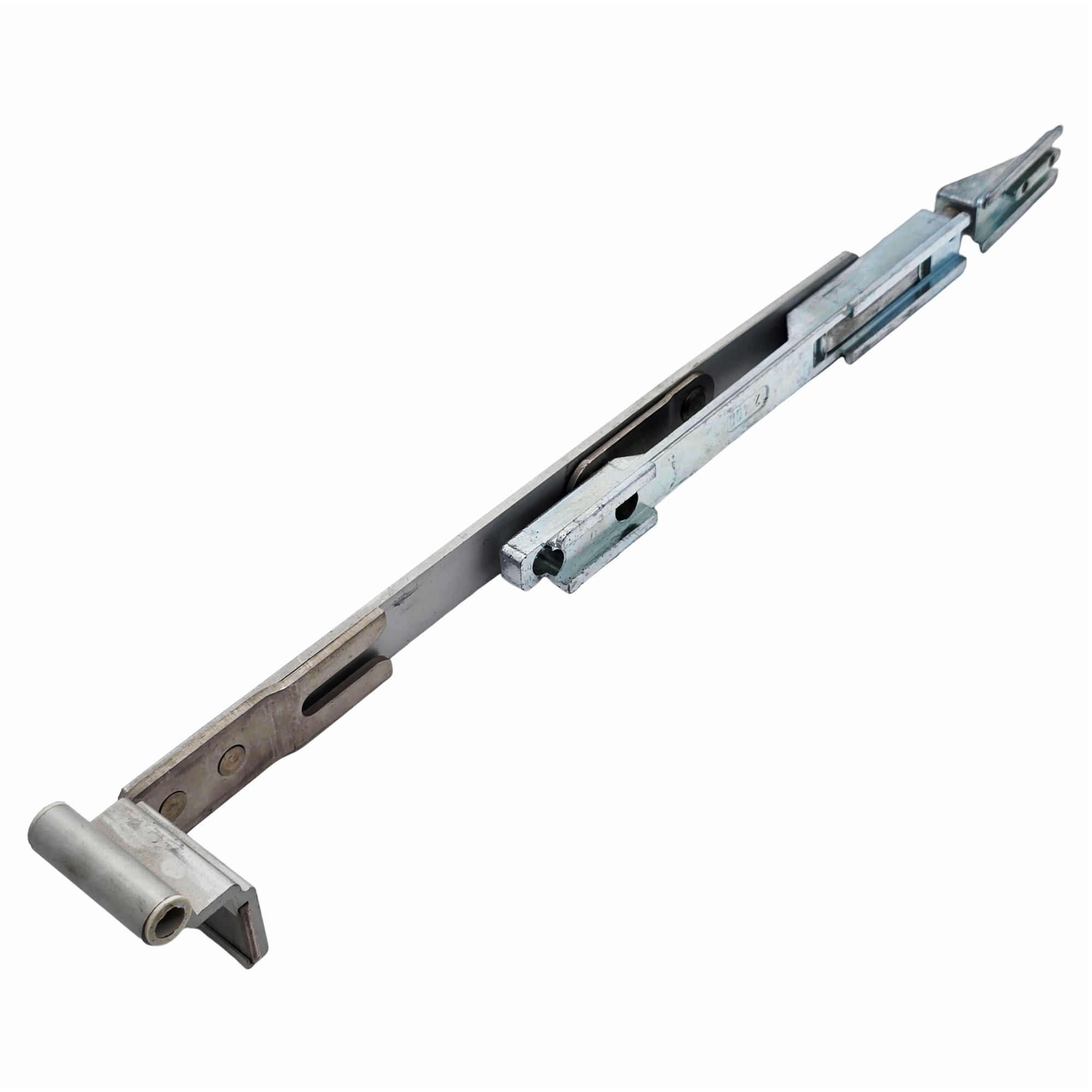 [BA] Hueck Hartmann Schere 12 422 7 silber links, Schiebetür-Griff, Metallteil, Ausziehbarer Mechanismus, Führungsschiene, Laufschiene