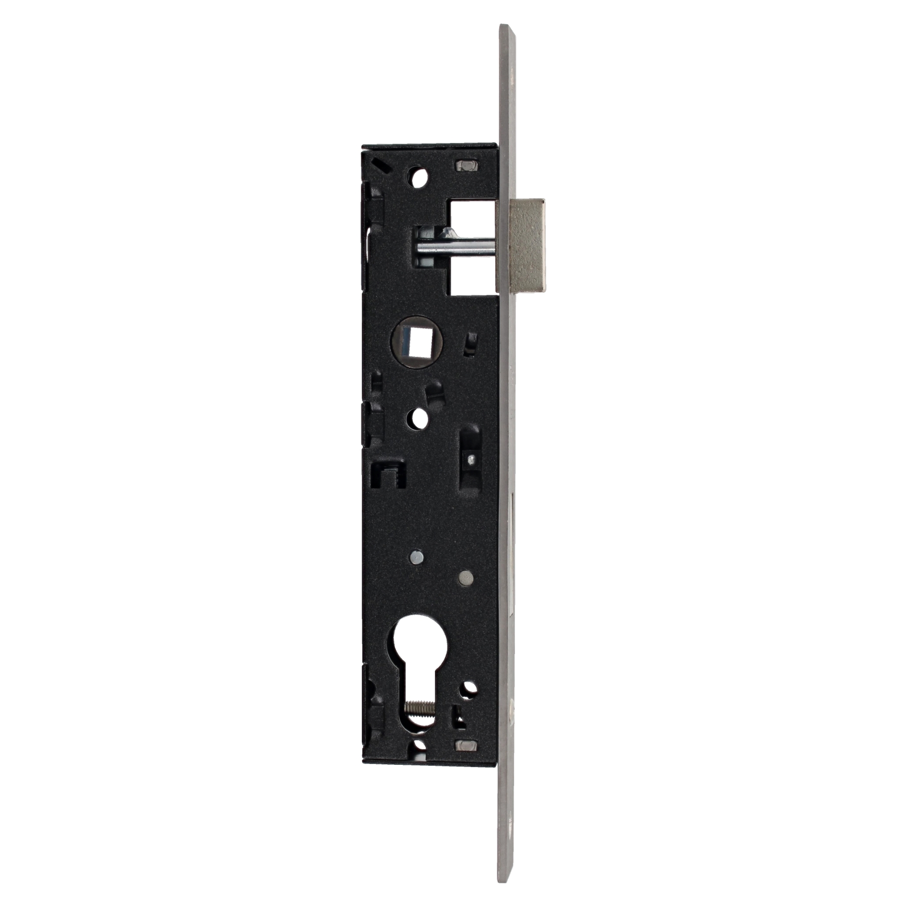 ISEO Einsteck-Rohrrahmenschloss Gartentor Dornmaß 25 Entfernung 85 Vierkant 8 mm Flachstulp 22x238mm Lochabstand 210mm, Griff