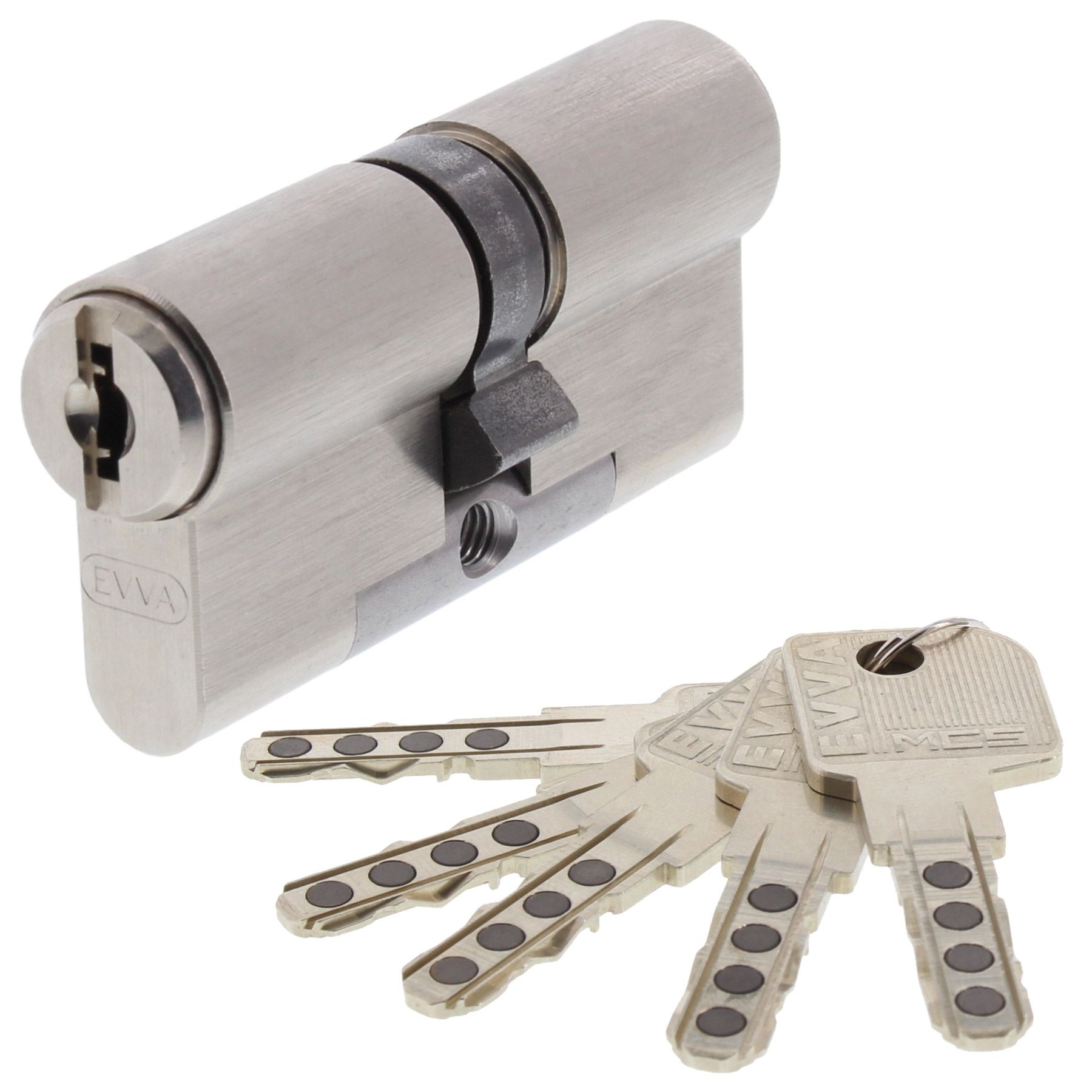 EVVA Schließzylinder 31/31 MCS Profilzylinder mit Magnet-Code-System inkl. 5 Schlüssel + Sicherungskarte, Zylinder-Schloss, Kammerschloss, Schlosszylinder, Schlossäktiv, Sicherheitsschloss