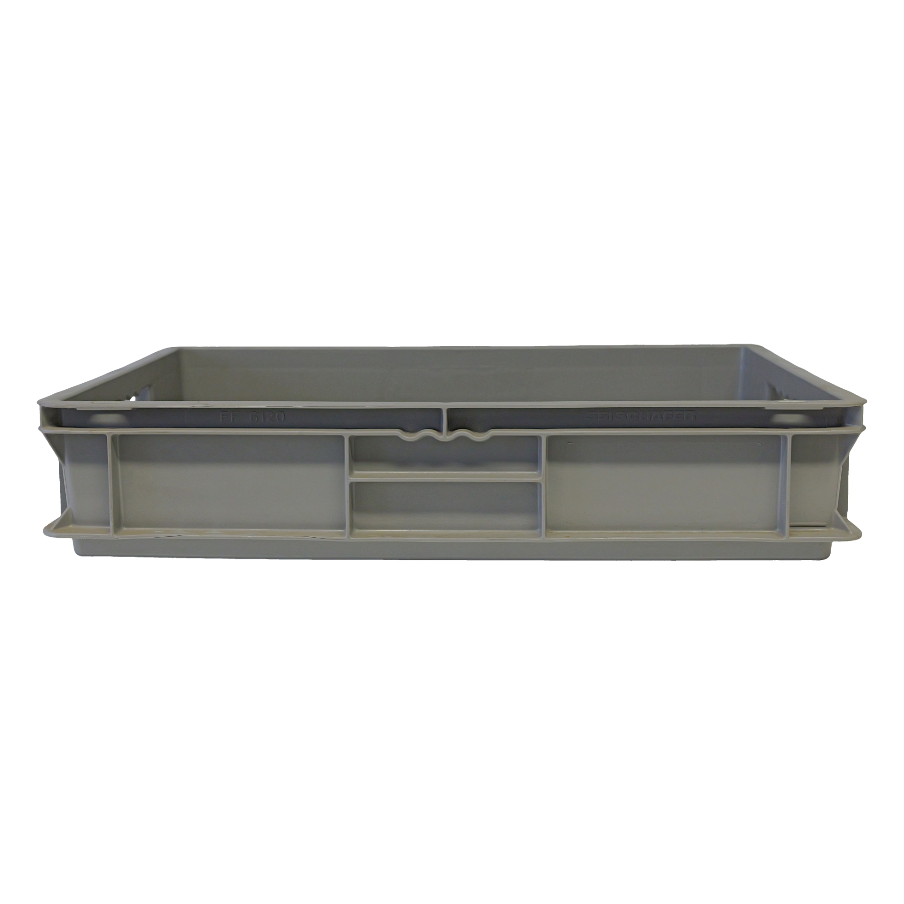 Euro Box SSI Schäfer EF 6140, 26,8 l, Traglast bis 20kg, Euronorm, stapelbar, Durchfassgriff, L 600 x B 400 x H 140 mm, Kunststoffbox, Aufbewahrungsbox, Aufbewahrung, Schubladenbox, Lagerbehälter