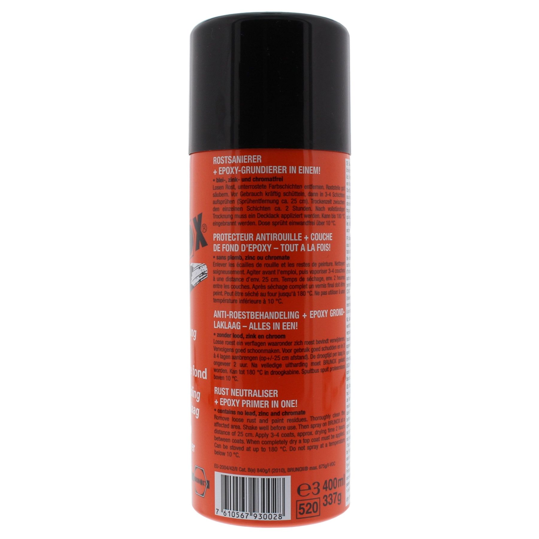 BRUNOX Epoxy Roststopp und Grundierungsspray 400 ml, Zinn, Kann, Spraydose, Flasche