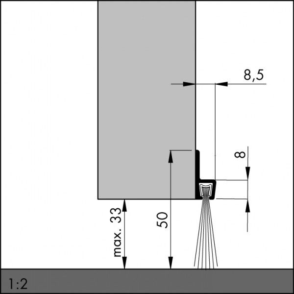 Ellen IBS50 Türbodendichtung 100cm 0308101, Diagramm, Handlung