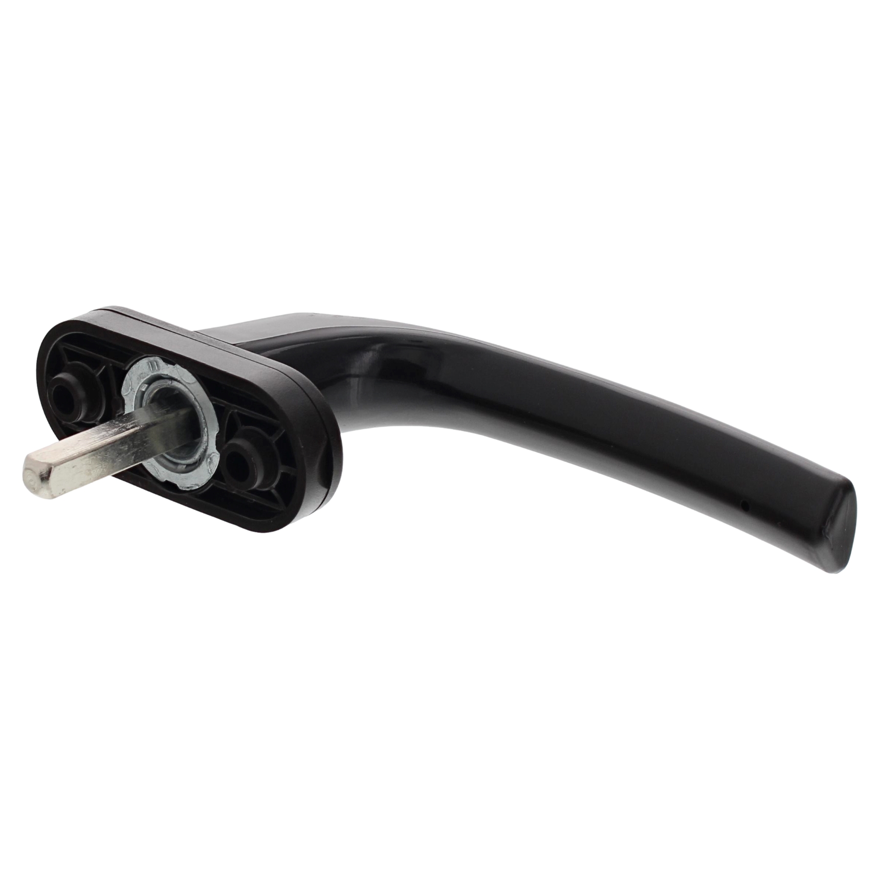 [BA] Hermo Fenstergriff 1749, Stftlänge 32 mm, Nocken 10 mm, braun, Türgriff, Kunststoffgriff, Schwarz, Griff mit Achse, Türdrücker