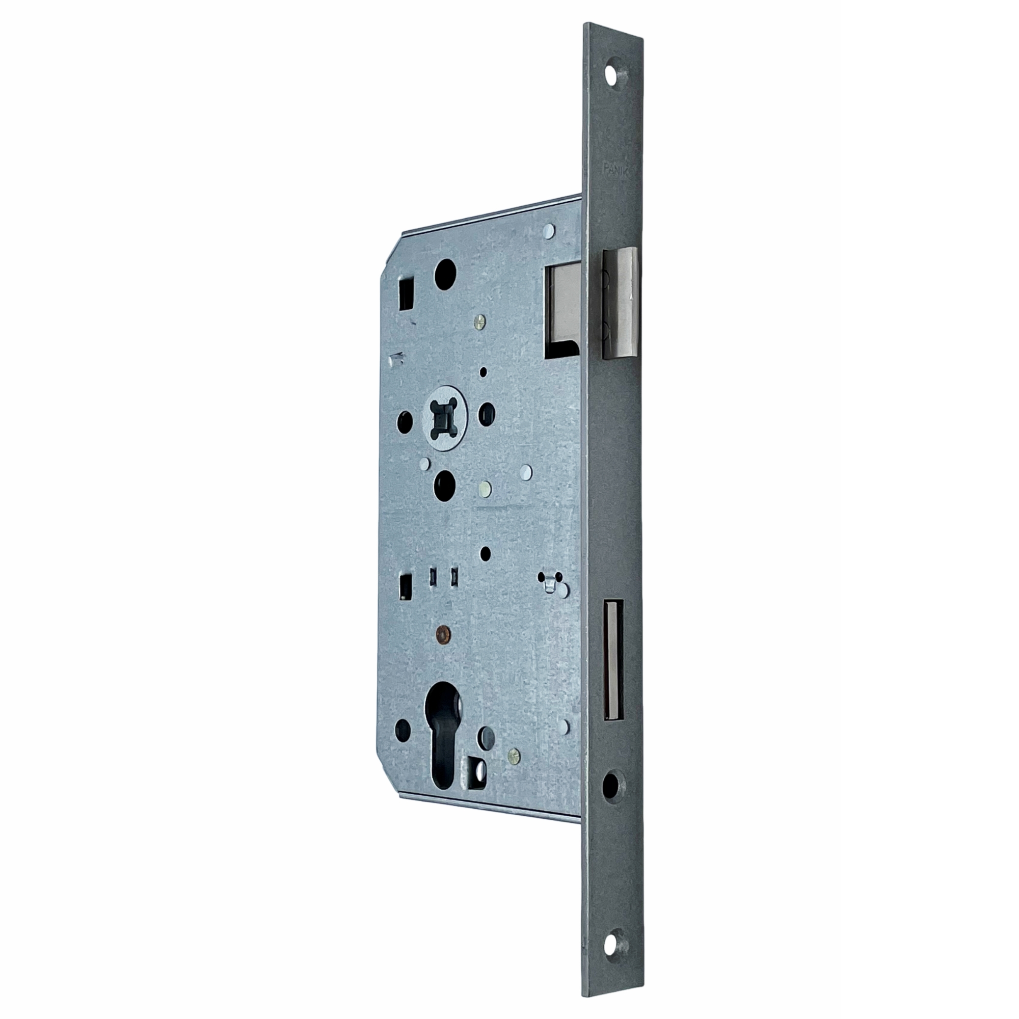 [BA] BMH Panik Einsteckschloss 3428 PZ Funktion B 65/92/9 geteilte Nuss F24x280mm käntig silber DIN L auswärts, Türschloss, Buntbartschloss, Mauerwerk, Edelstahl, Schlossmechanismus