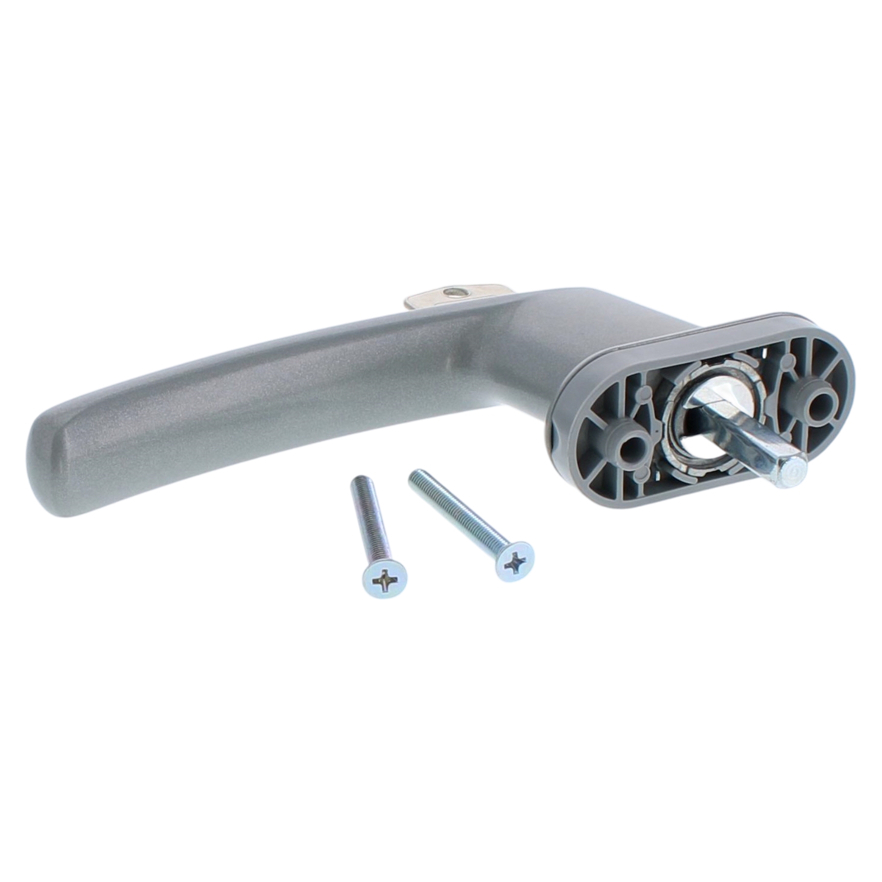 ABUS Fenstergriff abschließbar FG200 AB208 mit verstellbarem Vierkantstift Silber, Maschine, Schraube