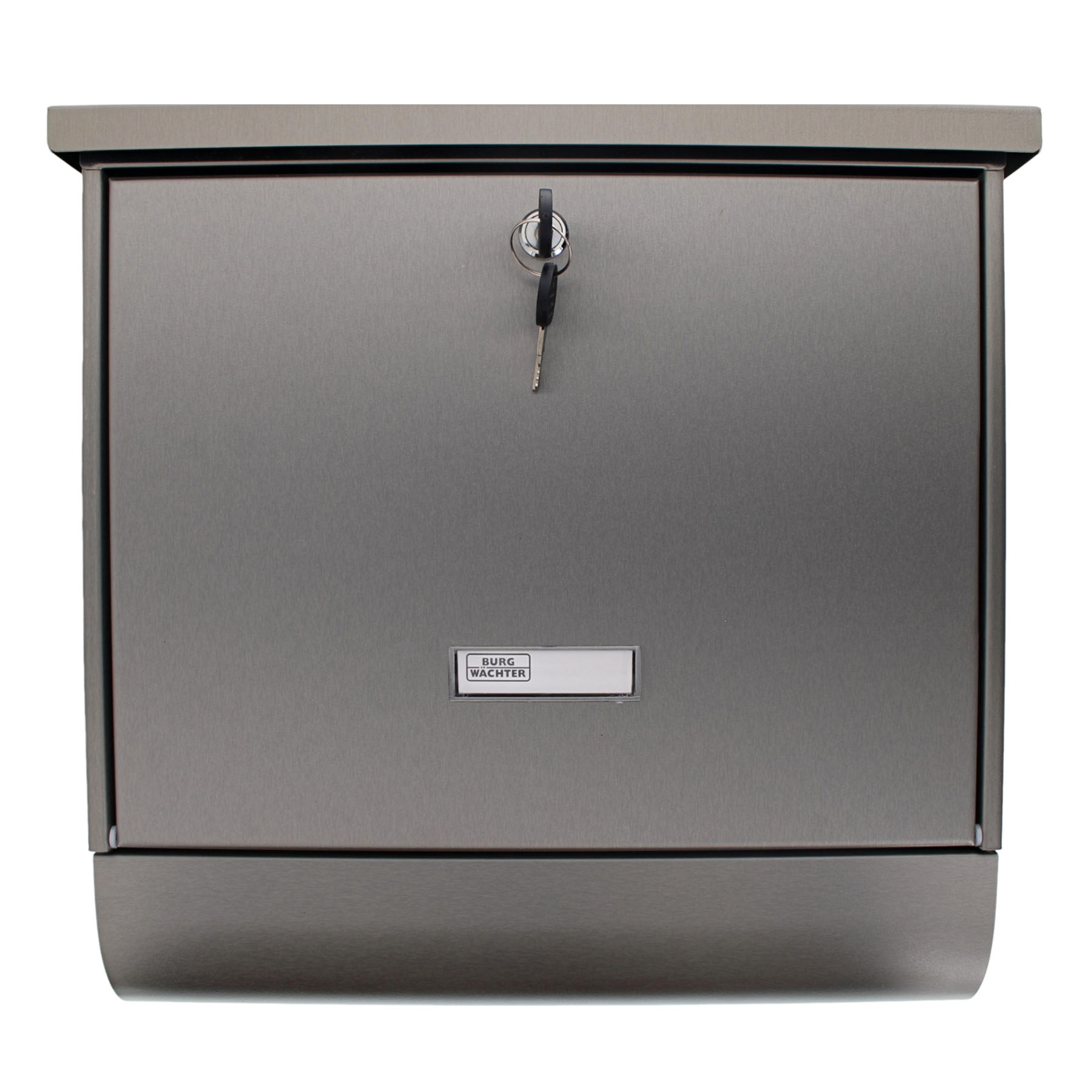 BURG-WÄCHTER Briefkasten InoxStar 4720 mit Zeitungsrolle Silber vernickelt, Postfach, Schmuckschloss, Metall, Wandmontiert, Geldkassette