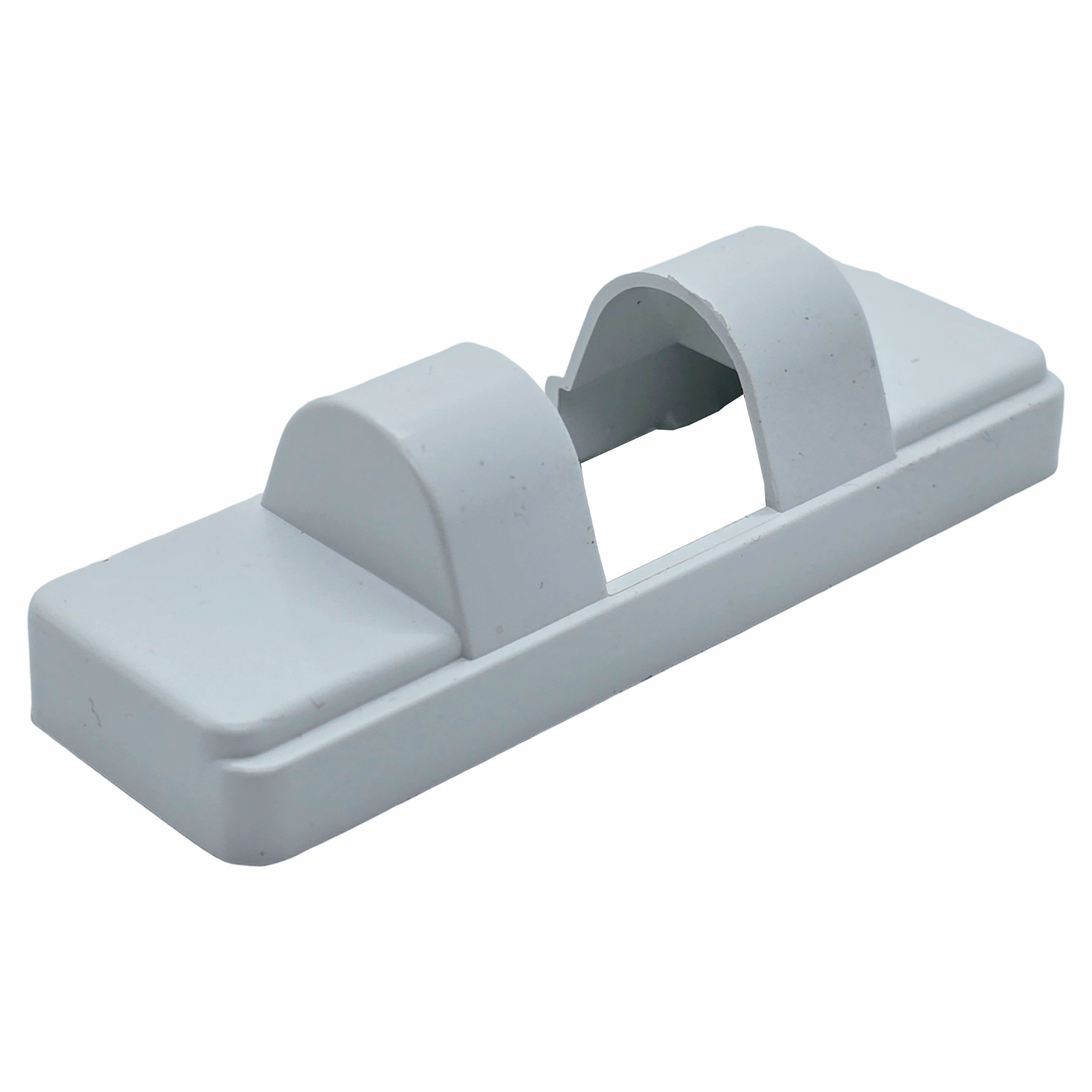 [BA] GU Abdeckkappe  9-32887-00-0-7 weiß, Plasticclip, weißer Halter, Doppelbogen, rechteckige Basis, Klemmclip