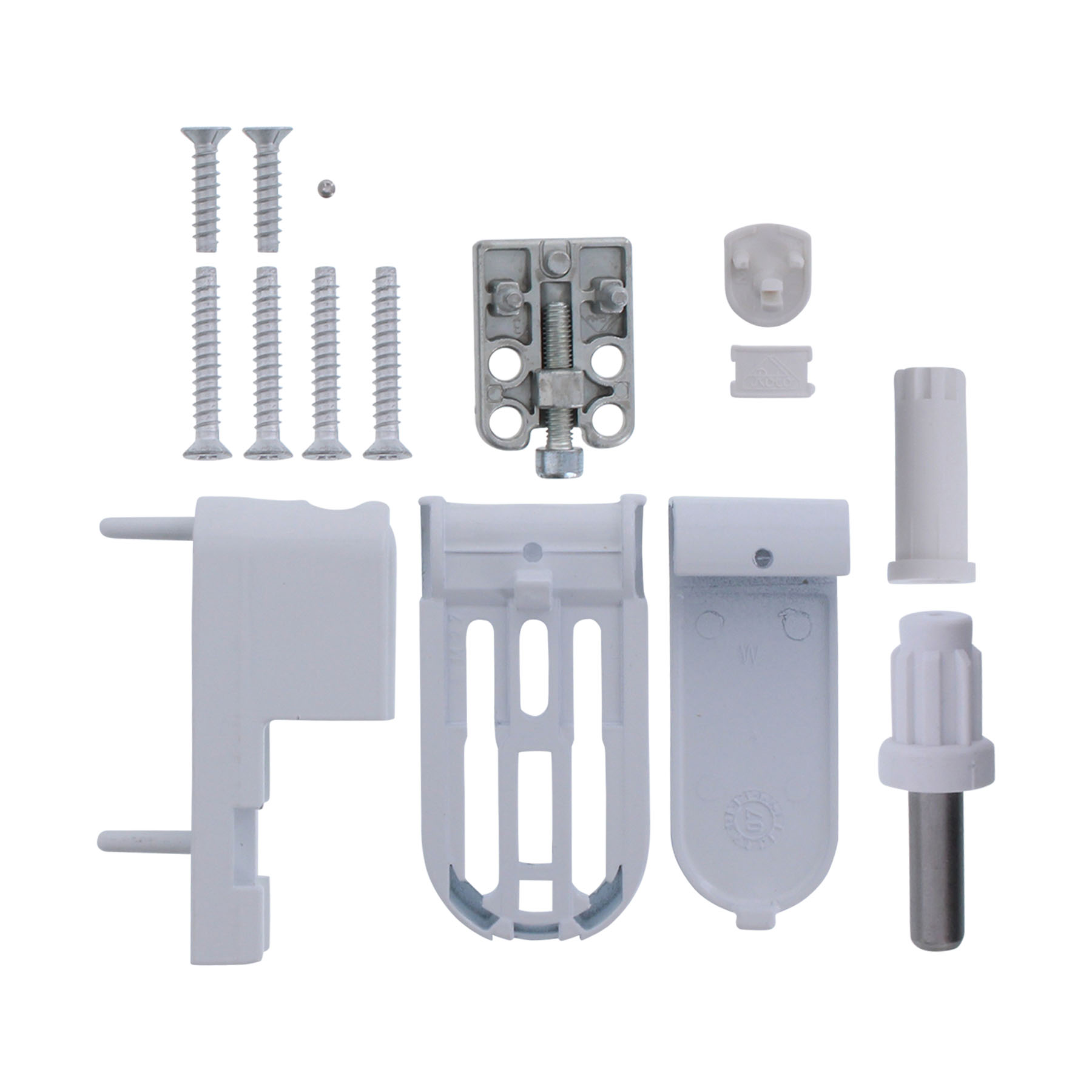 [BA] Roto Haustürband Doorline 90-34 A16,5-19 mm RAL 9016 weiß 243925, modulares hardware, wandmontage, Montagesatz, graues Plastik, Schraubensatz
