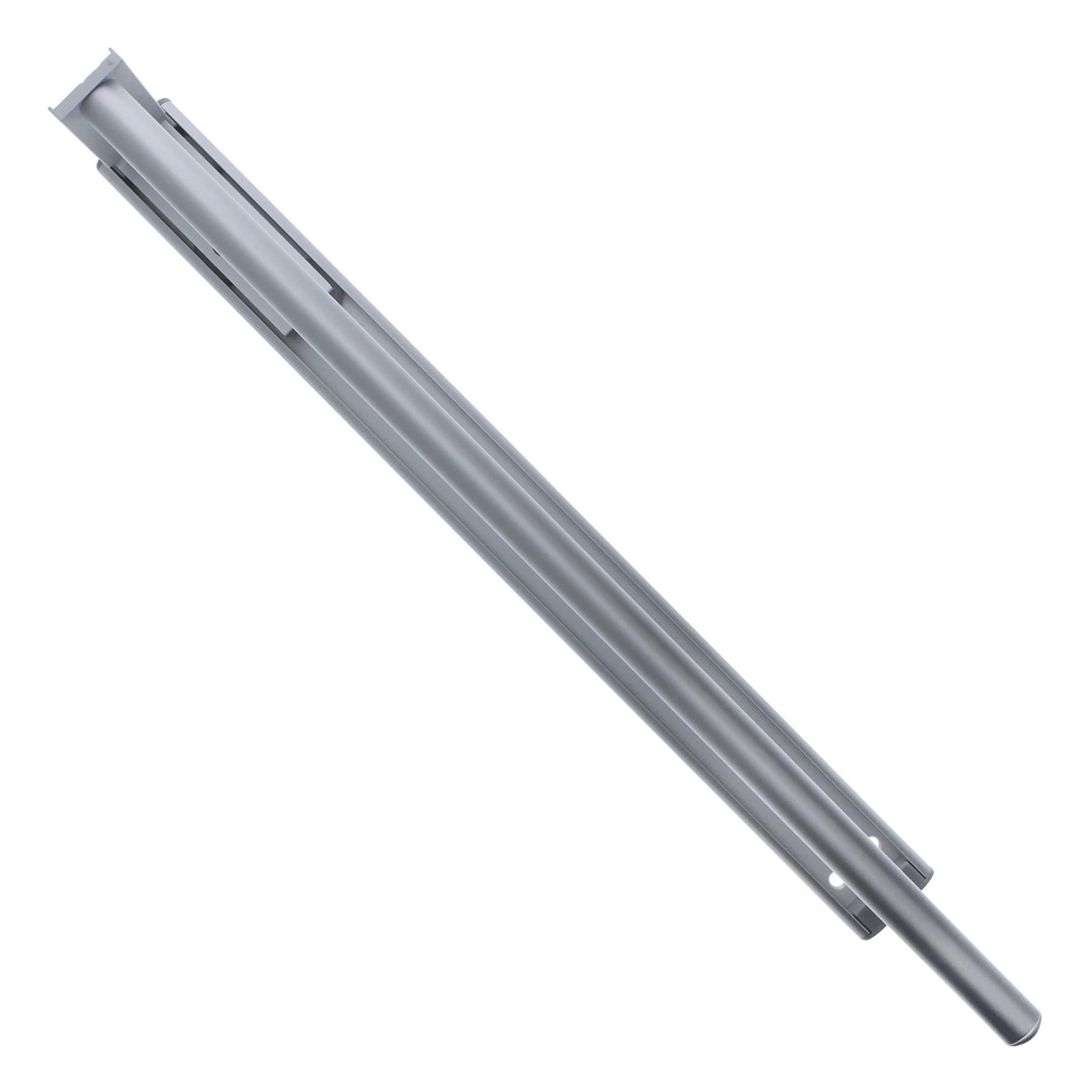 Emuca Ausziehbarer Handtuchhalter 2-armig Handtuchauszug Küche oder Bad aus matt eloxiertem Aluminium, Länge 440mm, Schiebetür-Scharnier, Gleiter, Aluminium, Silber, Kunststoffführung