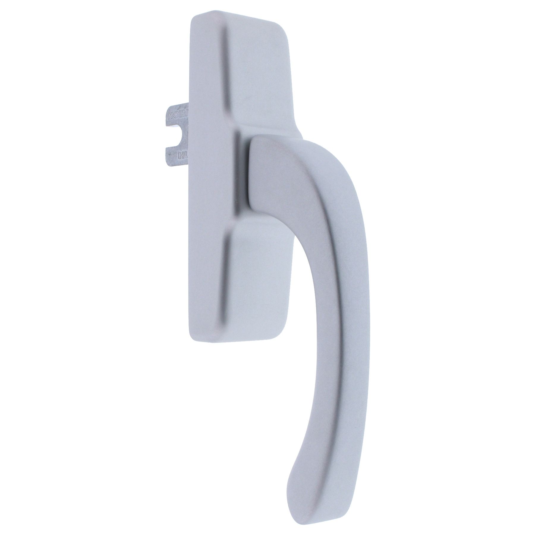 HUECK HARTMANN Fenstergriff Getriebegriff Z 911590 Silber, Fenstergriff, Aluminium, Grau, gekrümmt, Montageclip