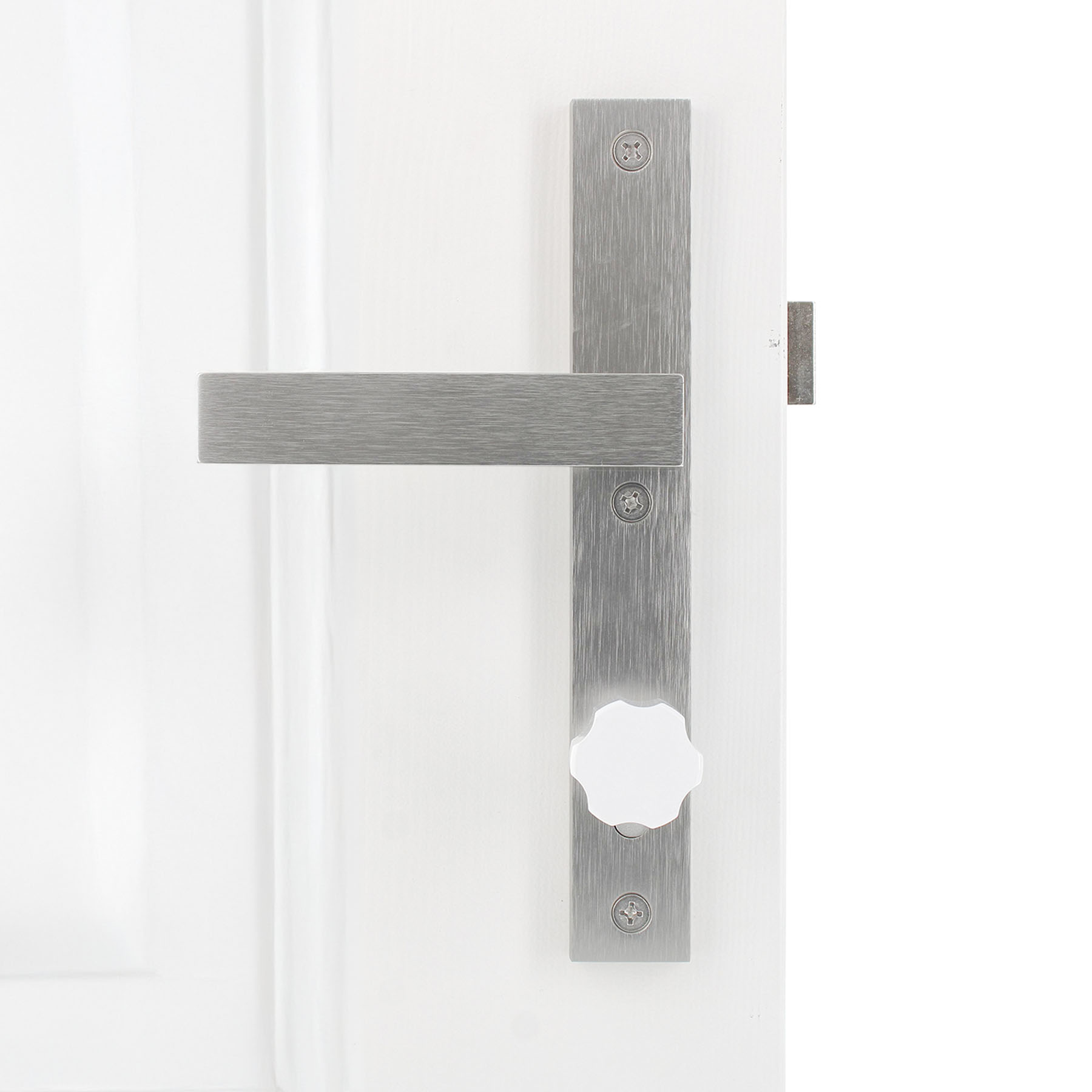 ABUS EC550 Zylinder mit EasyTurn Knauf weiß verschiedenschließend mit ToniTec CodeCard inkl. 5 Schlüssel Größe 35/50K, Türdrücker, Metall, Edelstahl, Weißer Türgriff, Rundknopf