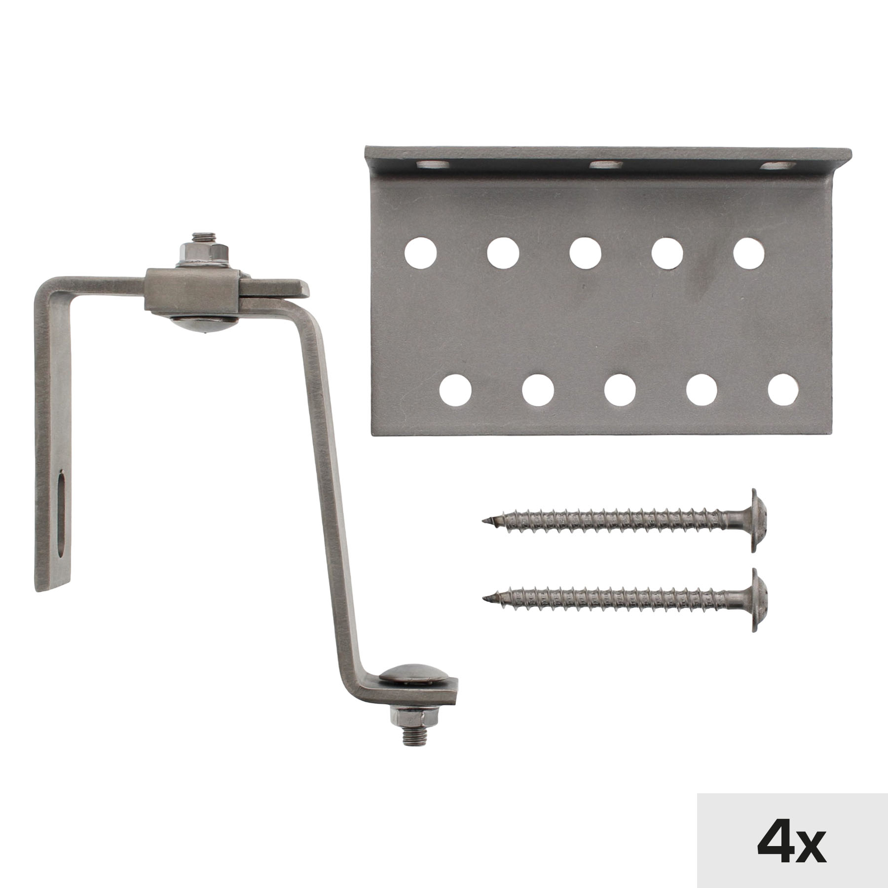 Dachhaken Edelstahl verstellbar 4 Stück inkl. Tellerkopfschrauben, regalhalter, montagesatz, bastelkit, schraubenset, metallverbindung