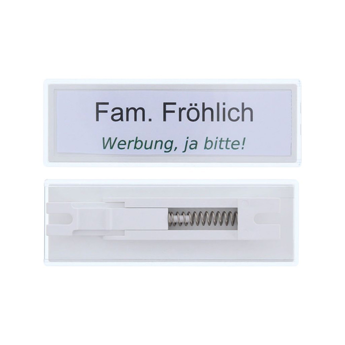 Zubehör für Briefkästen, Schauklappe, Hinweistext, Werbebutton, Klickstange, Federmechanik
